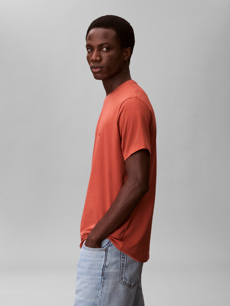Maro Tricou Slim Din Bumbac Elastic Cu Maneca Scurta  Barbati