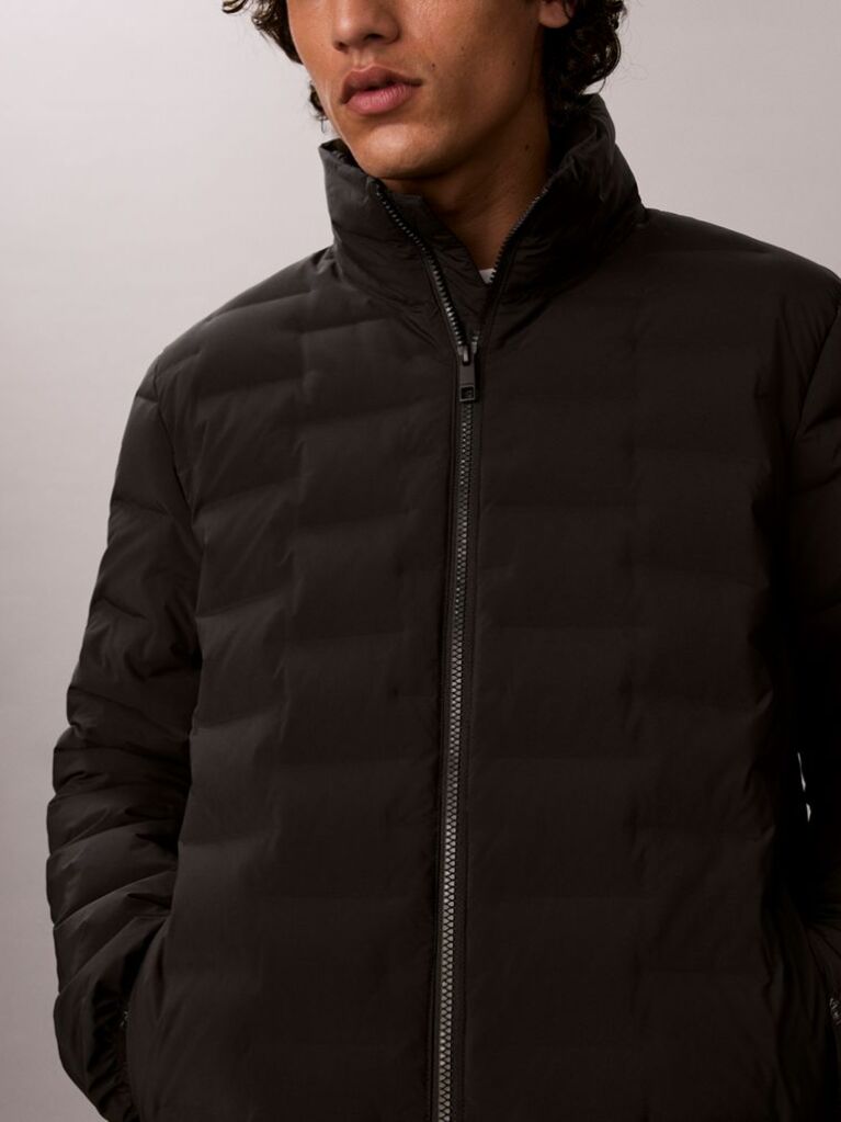 Negru Jacheta Puffer Matlasata Cu Guler Inalt  Barbati