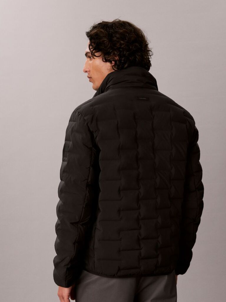 Negru Jacheta Puffer Matlasata Cu Guler Inalt  Barbati