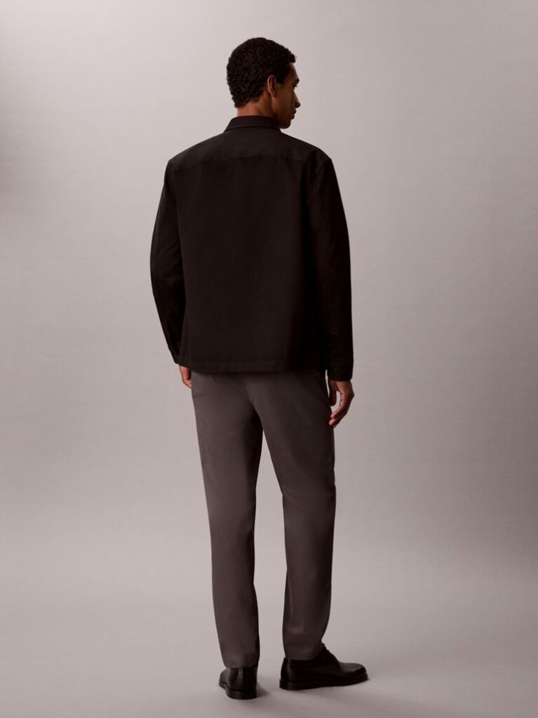 Gri Pantaloni Chino Cu Croiala Conica Din Material Satinat  Barbati
