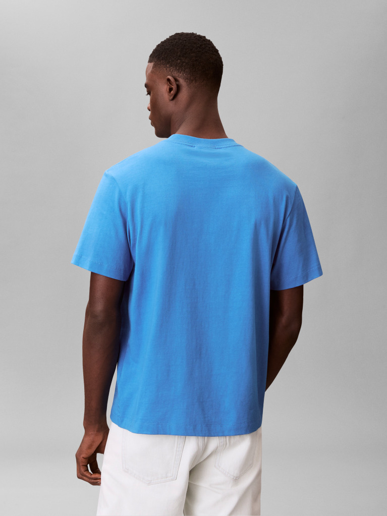 Albastru Tricou Cu Logo Monograma  Barbati