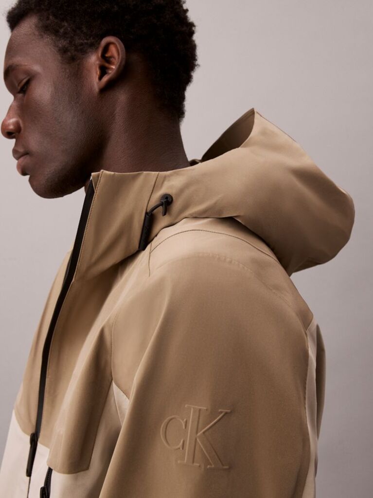 Beige Tech Shell Windbreaker Jacket  Men