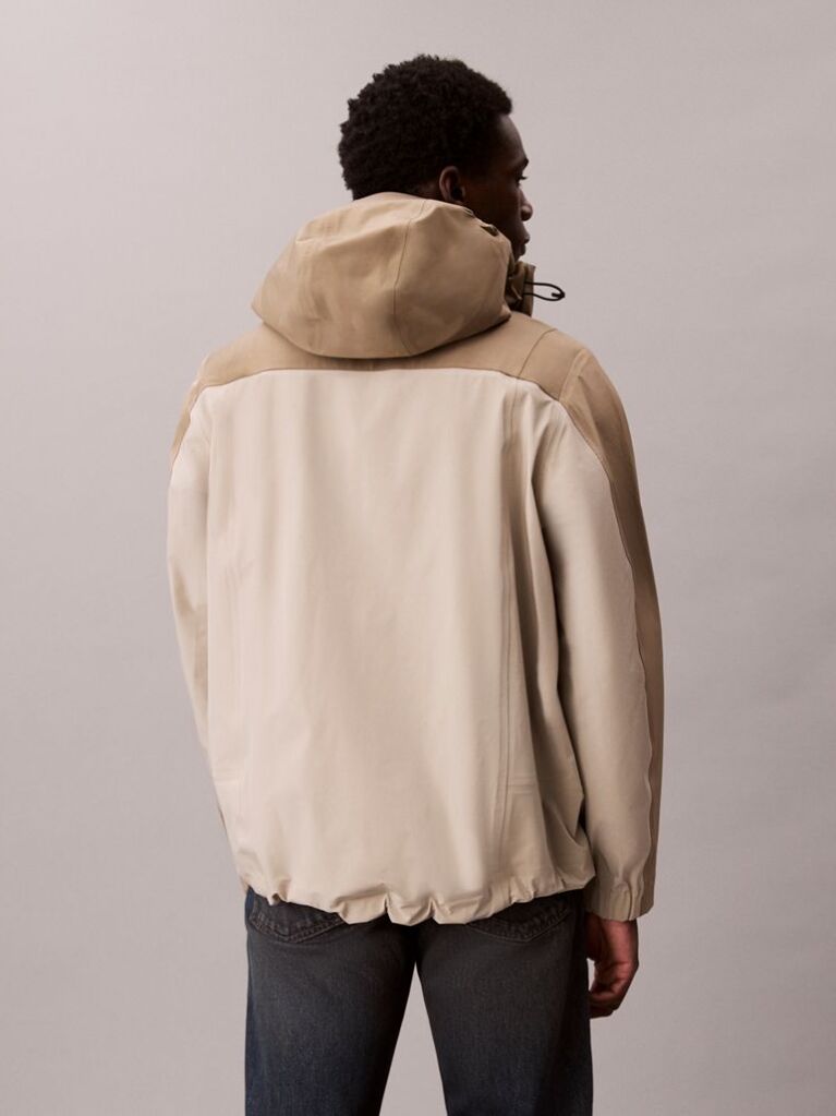 Beige Tech Shell Windbreaker Jacket  Men