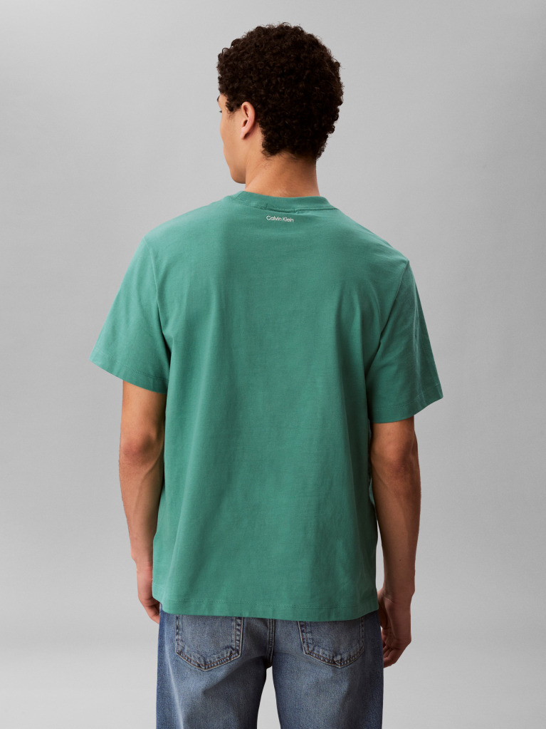 Verde Tricou Cu Emblema Varsity  Barbati