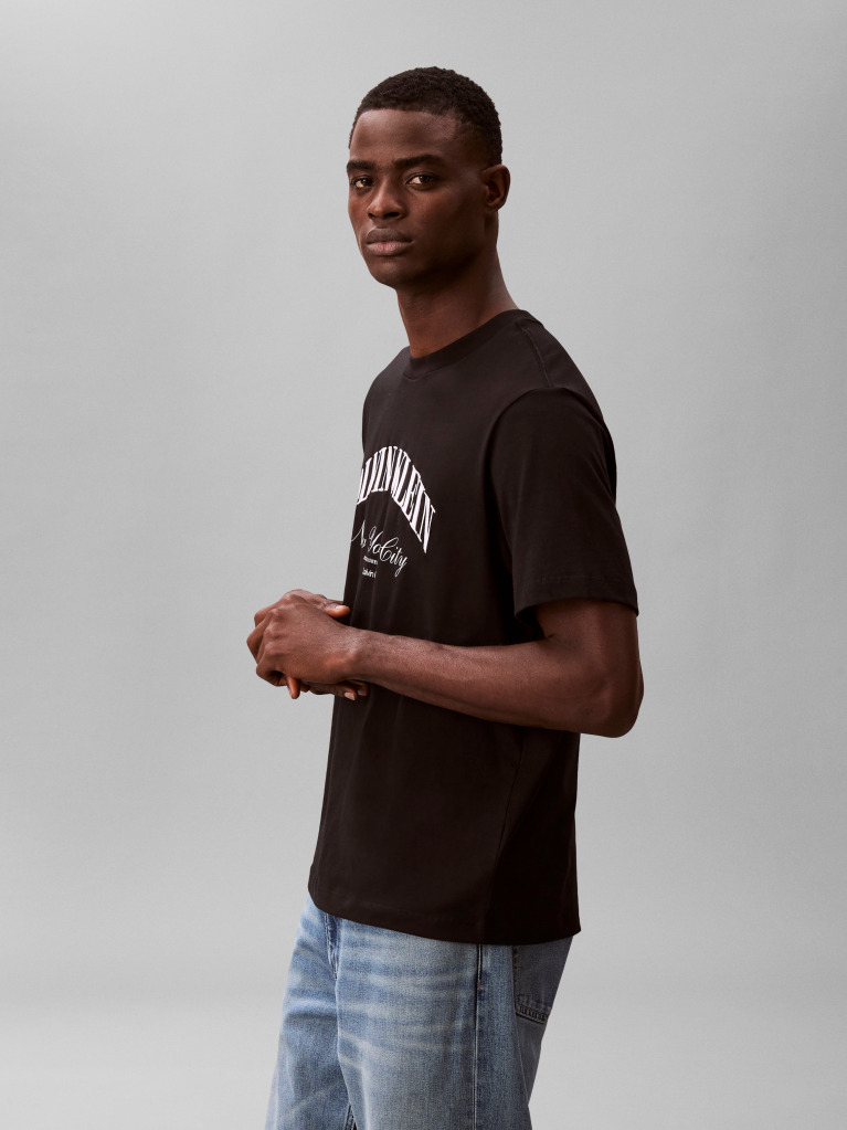 Negru Tricou Cu Logo NYC Brodat   Barbati