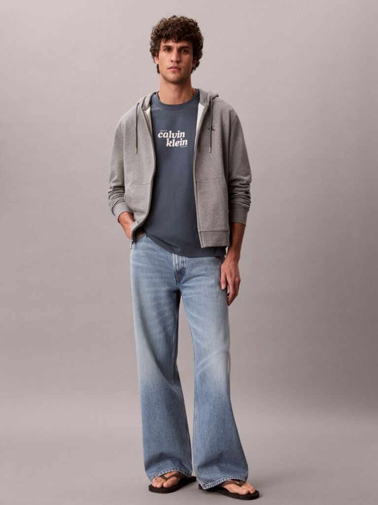 Albastru Tricou Lejer Cu Logo  Barbati