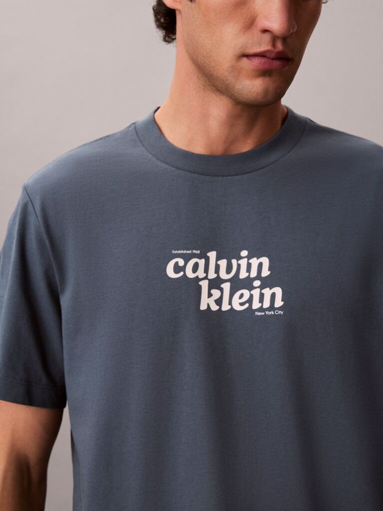 Albastru Tricou Lejer Cu Logo  Barbati