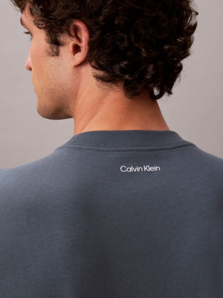 Albastru Tricou Lejer Cu Logo  Barbati