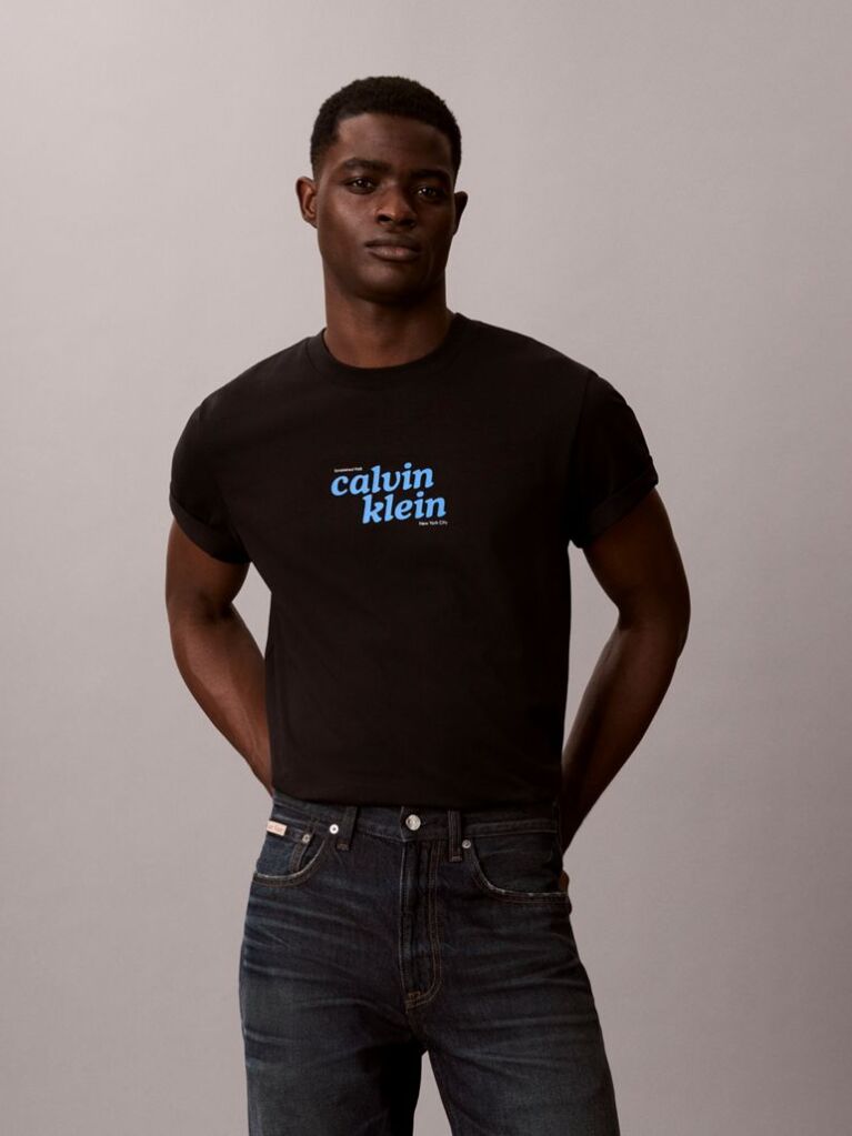 Negru Tricou Lejer Cu Logo  Barbati