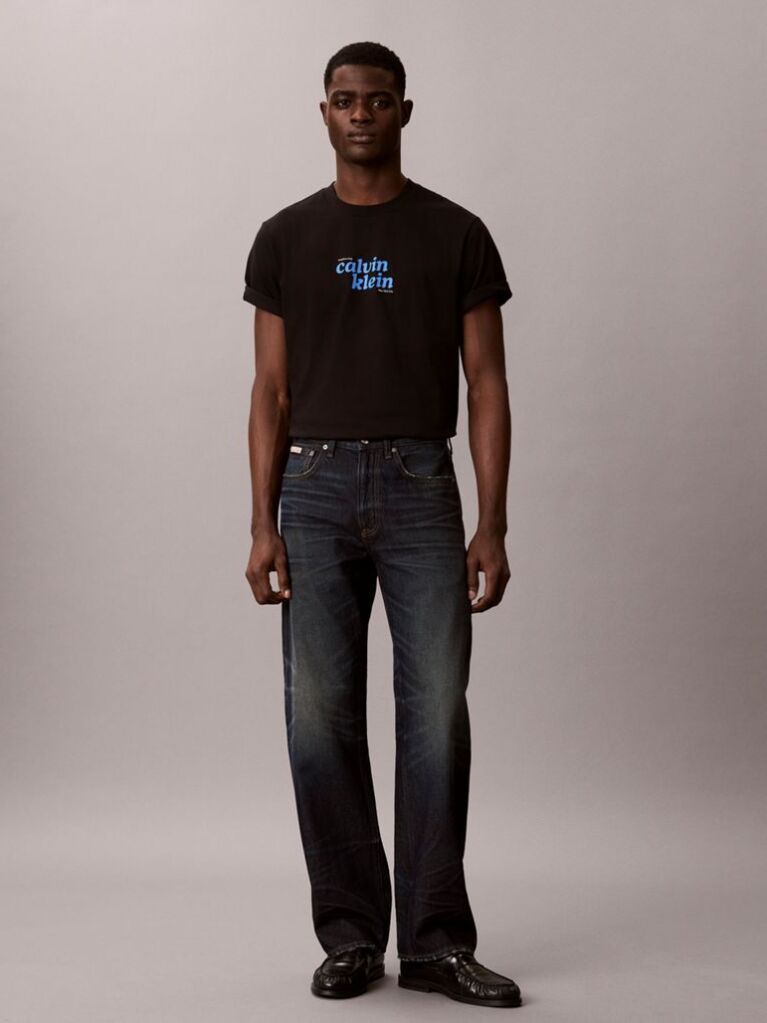 Negru Tricou Lejer Cu Logo  Barbati