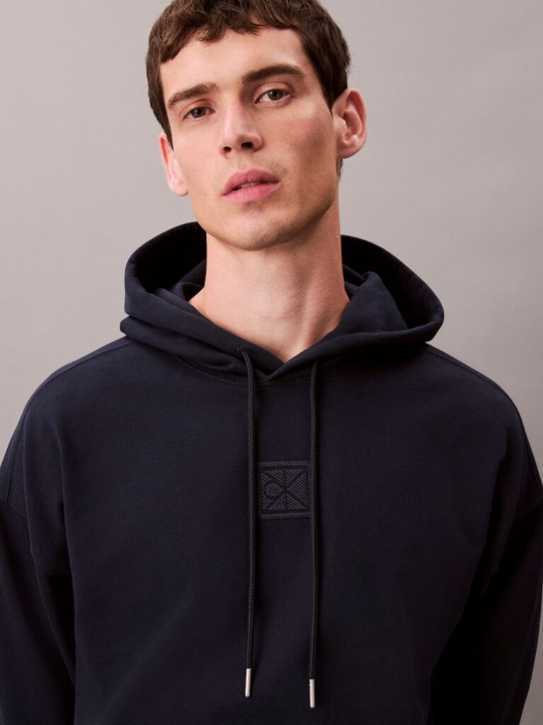 Negru Hanorac Din Terry Premium  Barbati