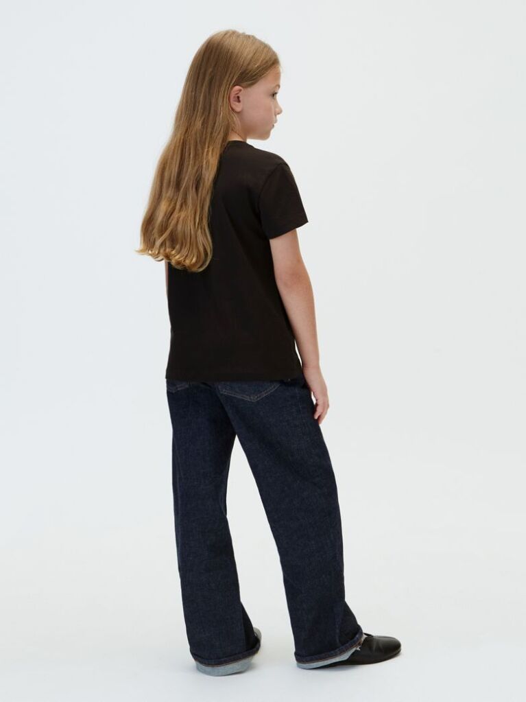 Negru Tricou Cu Logo In Stil Script  Fete