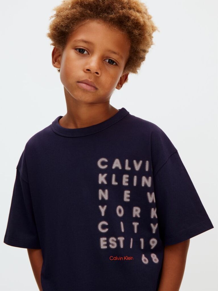 Albastru Tricou Cu Logo  Baieti
