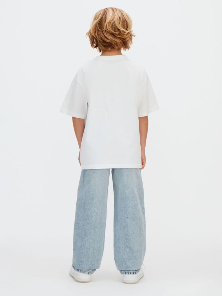 Alb Tricou Cu Logo  Baieti