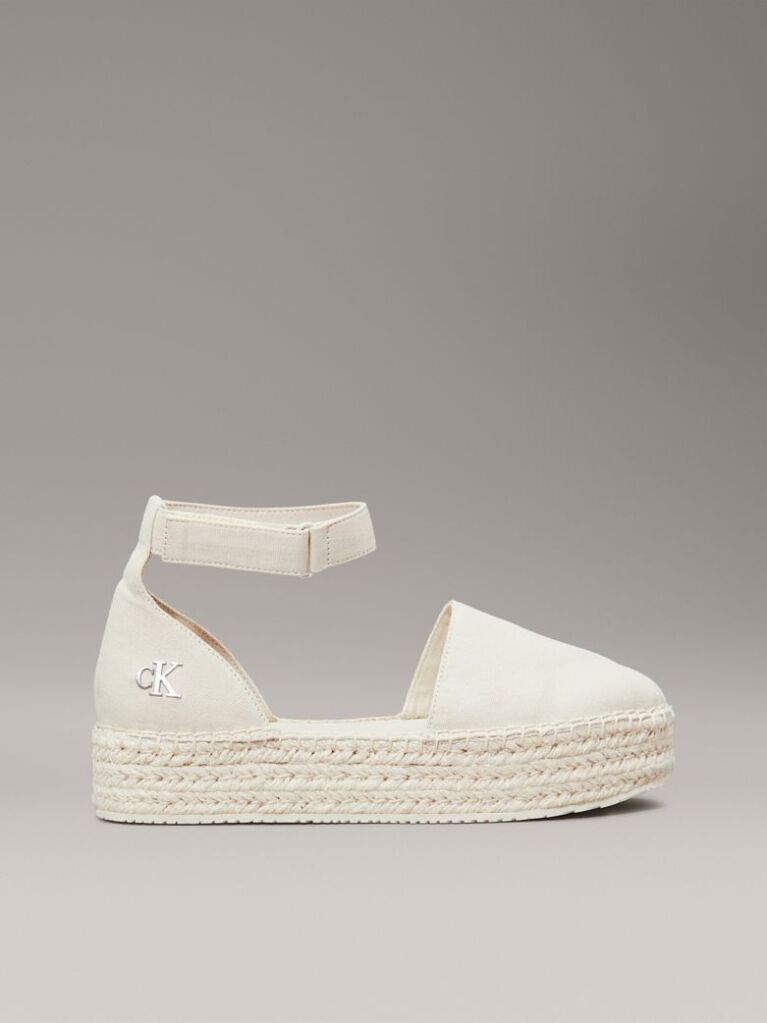 Alb Espadrile Cu Platforma Din Material Textil  Femei
