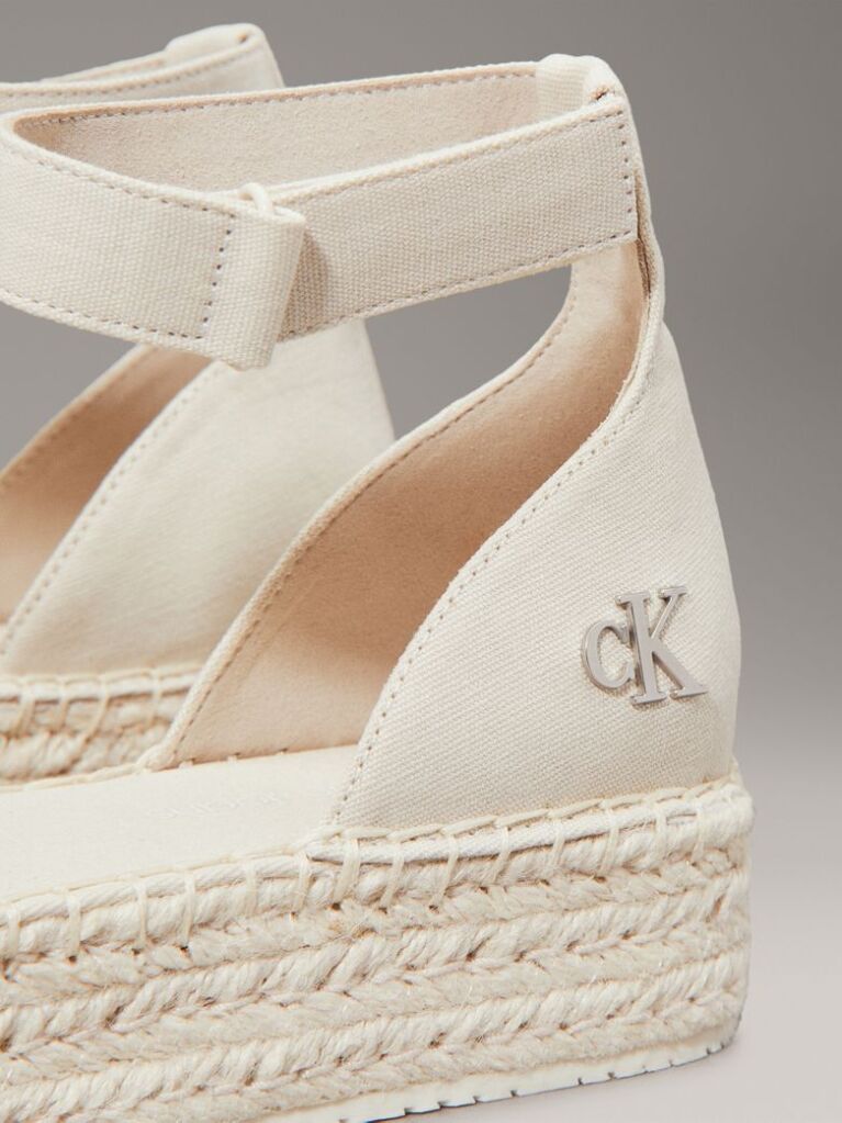Alb Espadrile Cu Platforma Din Material Textil  Femei