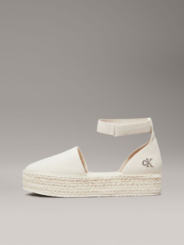 Alb Espadrile Cu Platforma Din Material Textil  Femei
