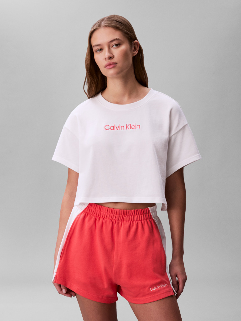 Alb Tricou De Plaja Cropped  Femei
