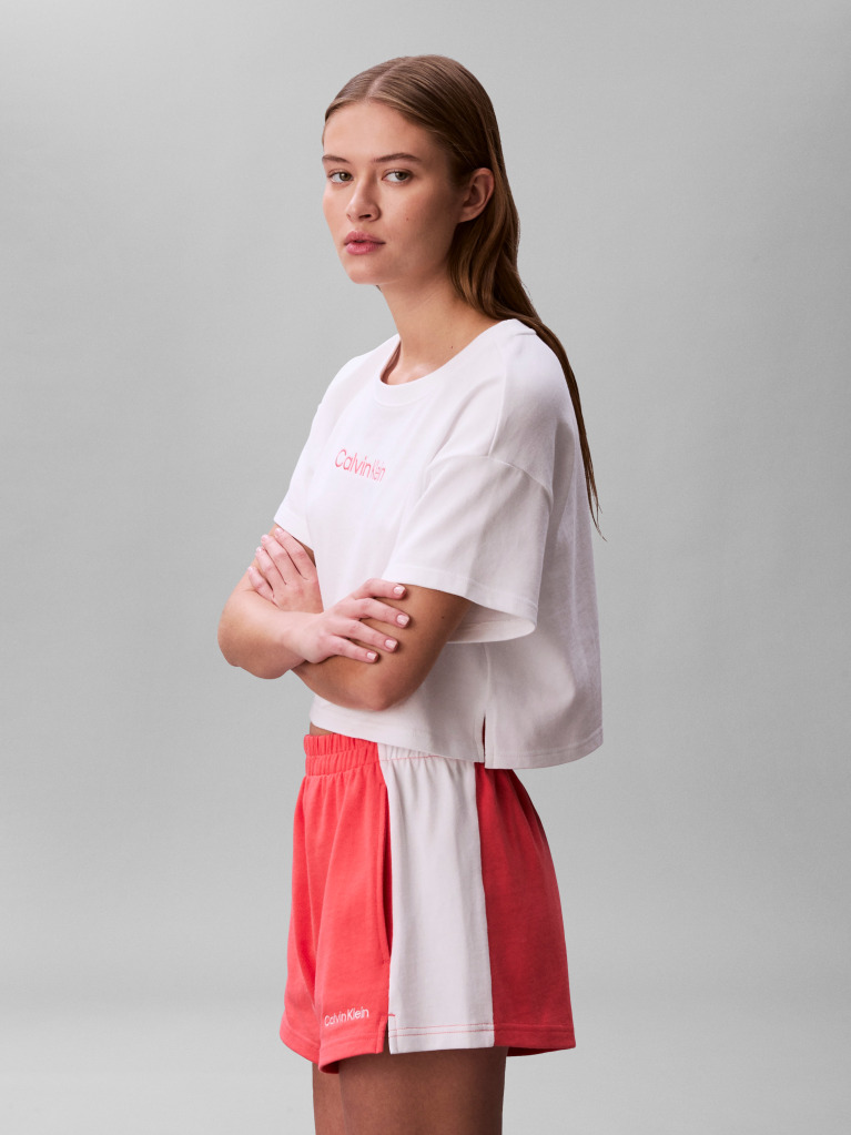 Alb Tricou De Plaja Cropped  Femei