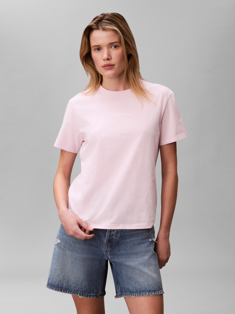 Roz Tricou Clasic Cu Logo Tonal  Femei