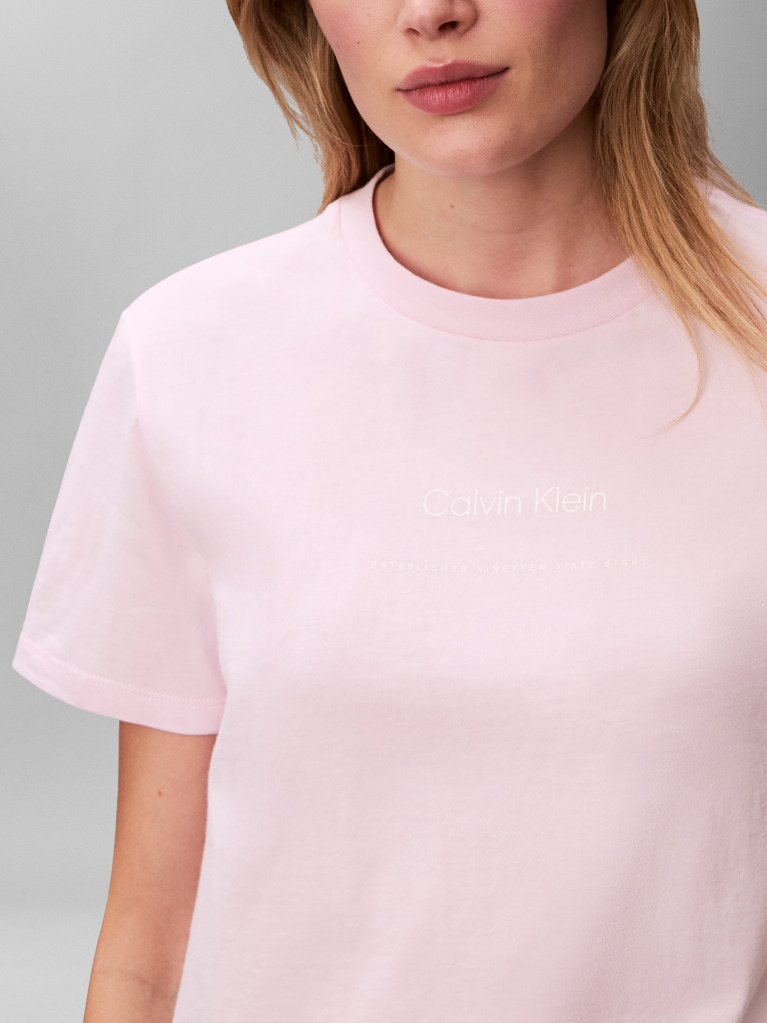 Roz Tricou Clasic Cu Logo Tonal  Femei
