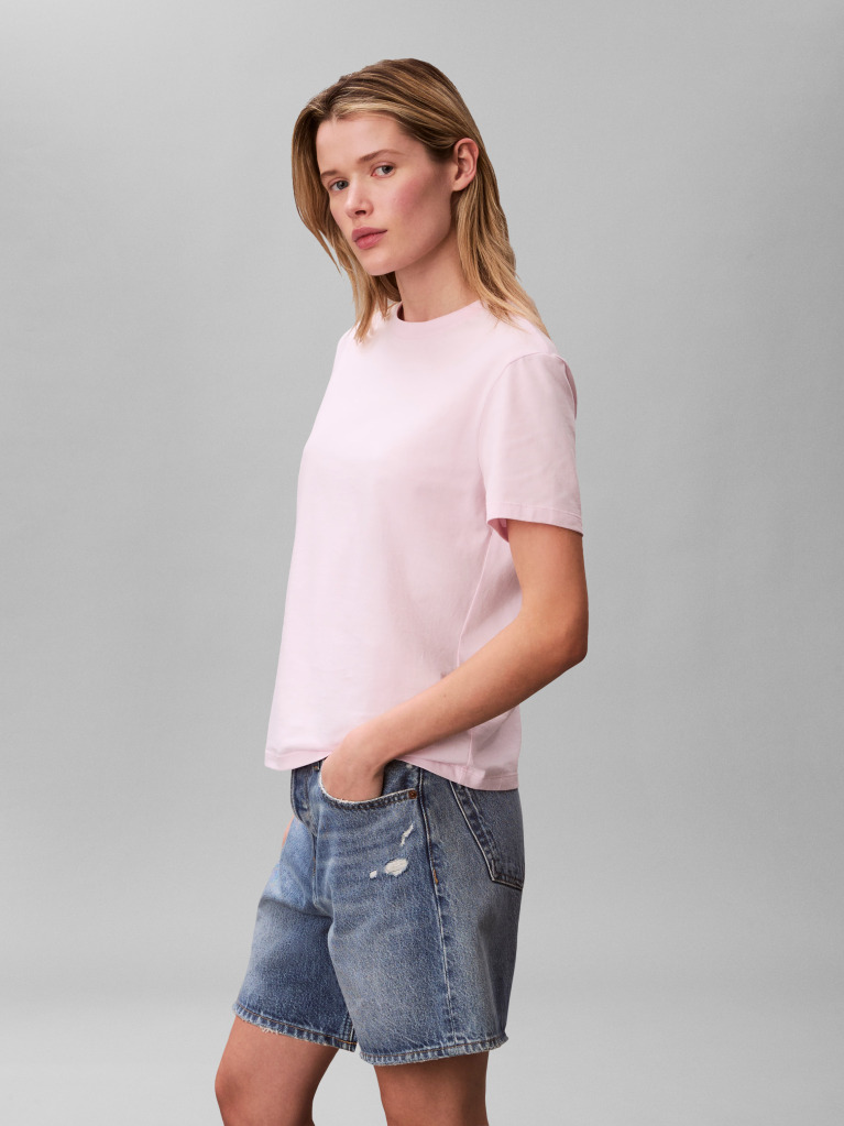Roz Tricou Clasic Cu Logo Tonal  Femei