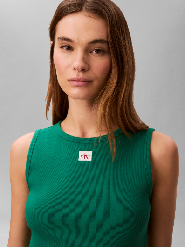 Verde Top Tip Maiou Cu Eticheta Logo  Femei
