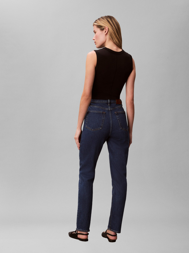 Denim Blugi Cu Croiala Mom Si Picior Drept  Femei