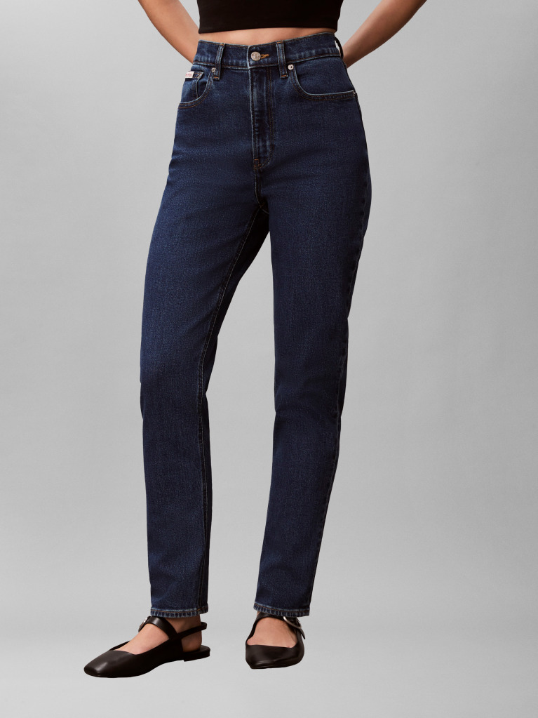 Denim Blugi Cu Croiala Mom Si Picior Drept  Femei