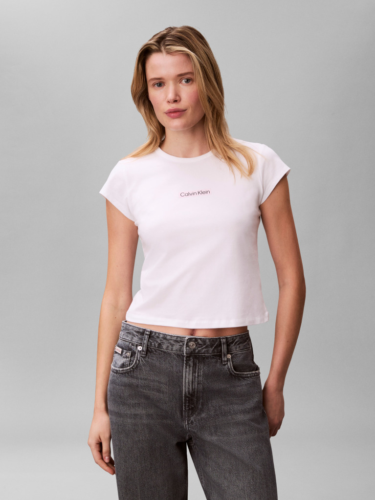Alb Tricou Baby Fit  Femei