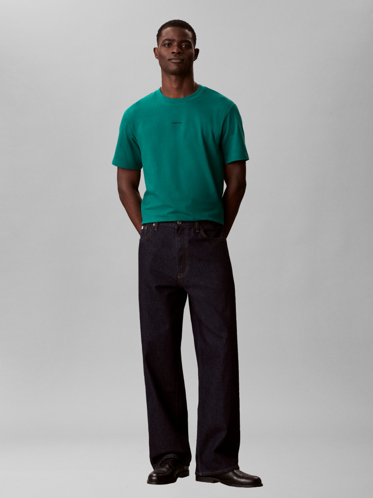 Verde Tricou Slim Din Piqué Elastic Cu Maneca Scurta  Barbati