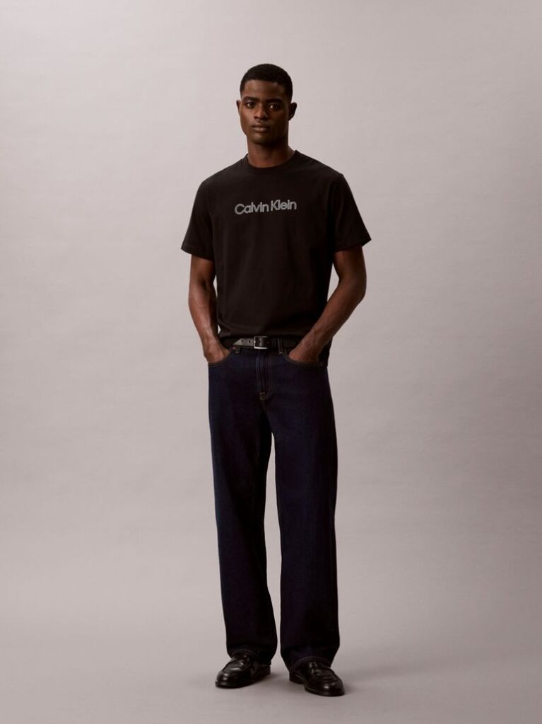 Negru Tricou Lejer Cu Logo  Barbati