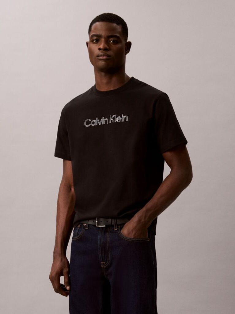 Negru Tricou Lejer Cu Logo  Barbati