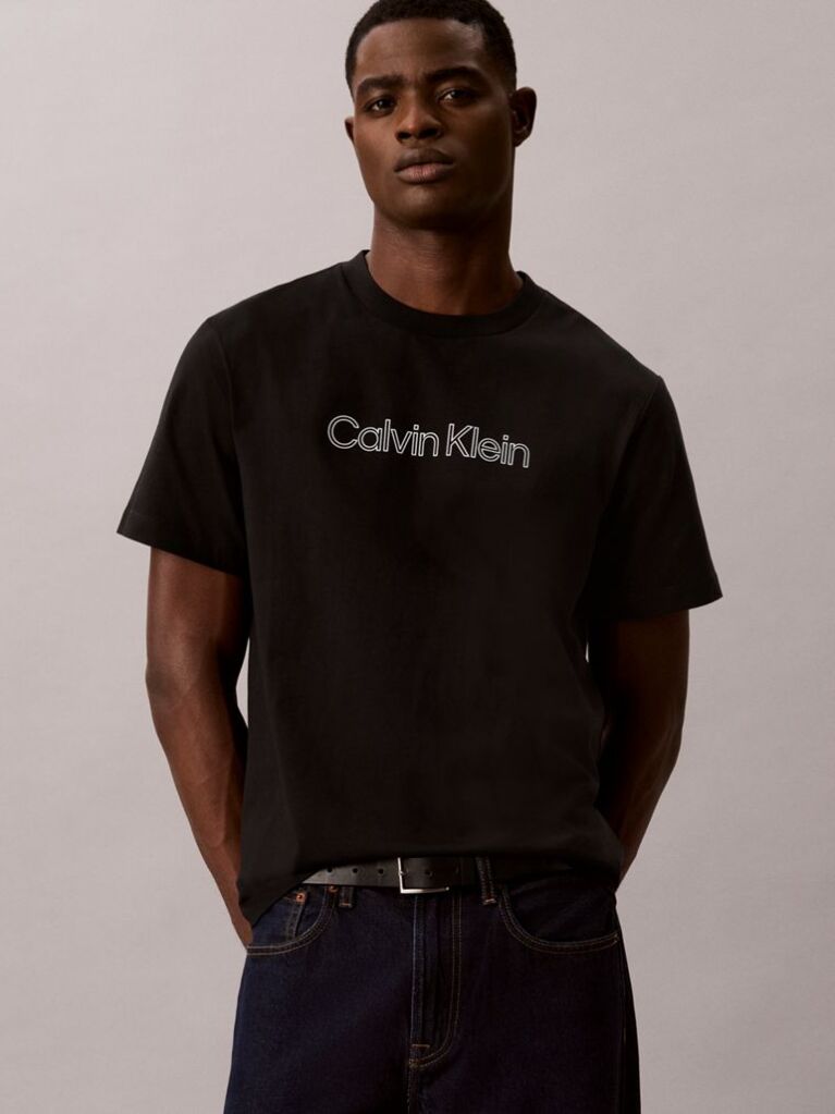 Negru Tricou Lejer Cu Logo  Barbati