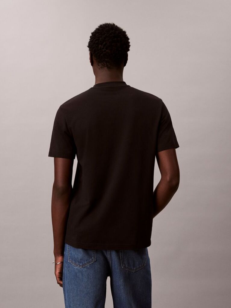 Negru Tricou Cu Logo Linear  Barbati