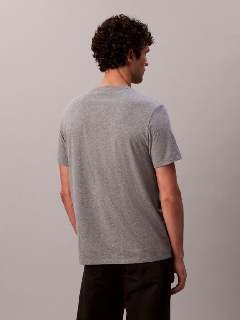 Gri Tricou Din Bumbac Cu Emblema  Barbati