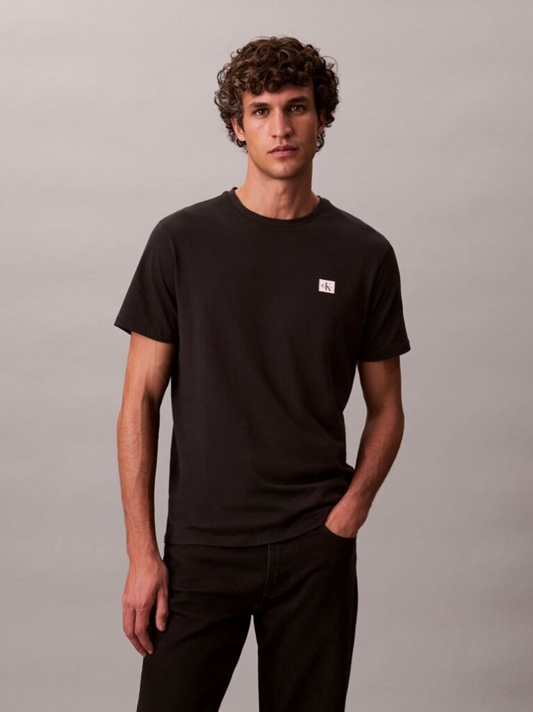 Negru Tricou Din Bumbac Cu Emblema  Barbati