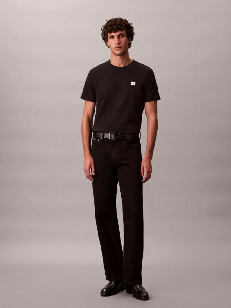 Negru Tricou Din Bumbac Cu Emblema  Barbati