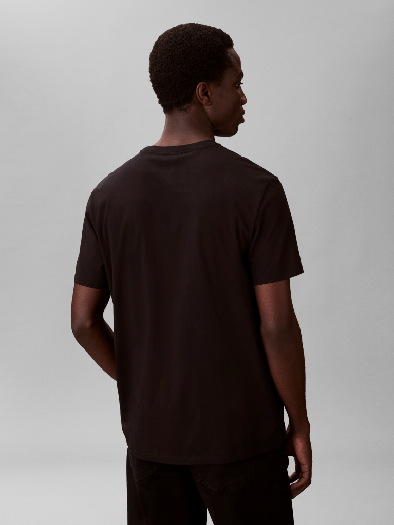 Negru Tricou Cu Logo Si Croiala Clasica   Barbati