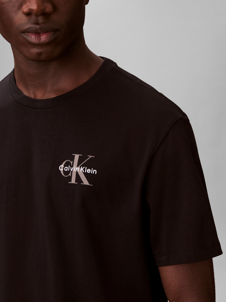 Negru Tricou Cu Logo Si Croiala Clasica   Barbati