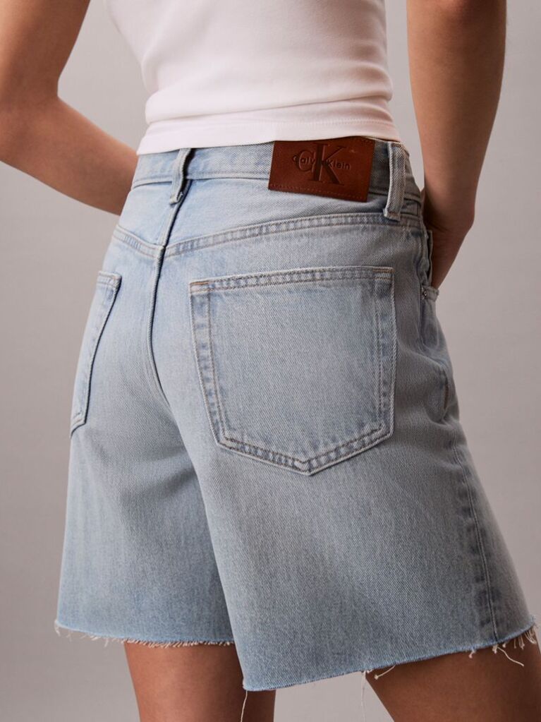 Denim Pantaloni Scurti Din Denim Cu Aspect Spalat  Femei