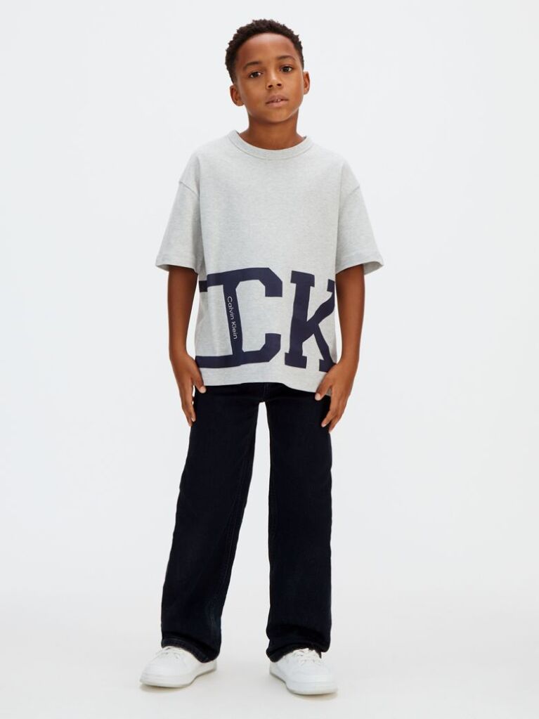 Gri Tricou Cu Logo  Baieti