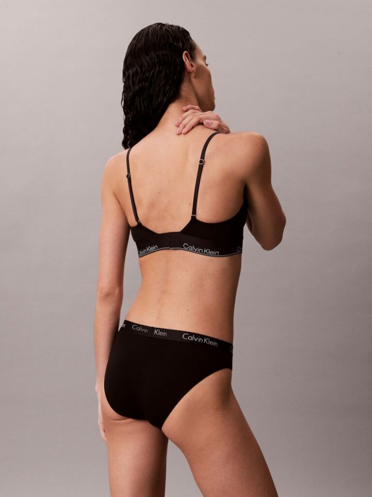 Negru Sutien Balconette Cu Banda Larga - Icon Cotton Modal  Femei