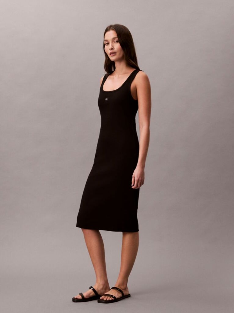 Negru Rochie Mini Fara Maneci Cu Structura Ripata  Femei