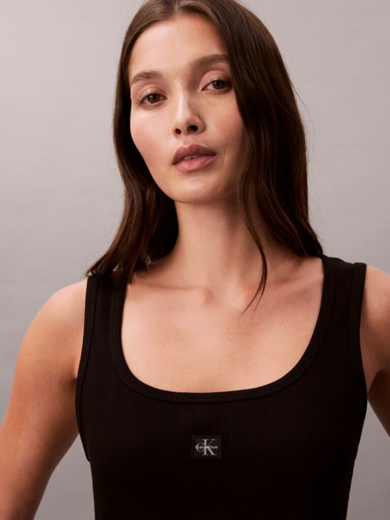 Negru Rochie Mini Fara Maneci Cu Structura Ripata  Femei