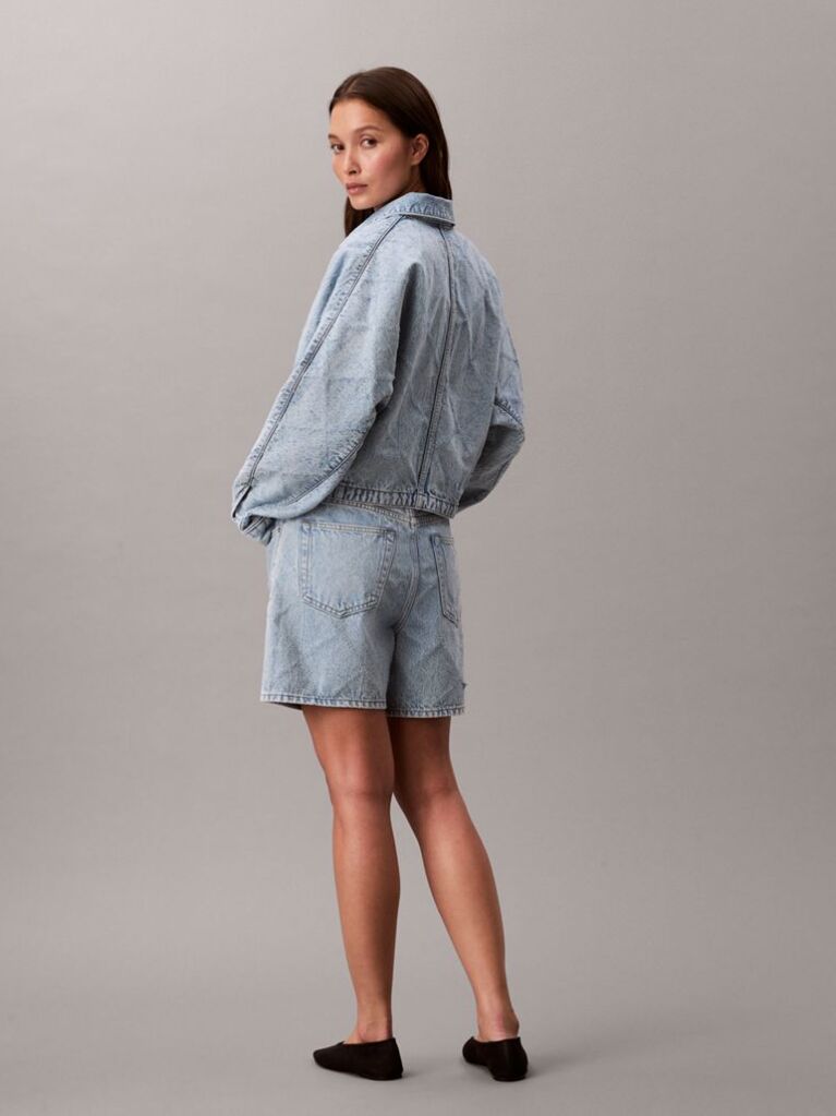 Denim Pantaloni Scurti Din Denim Needle-Punch  Femei