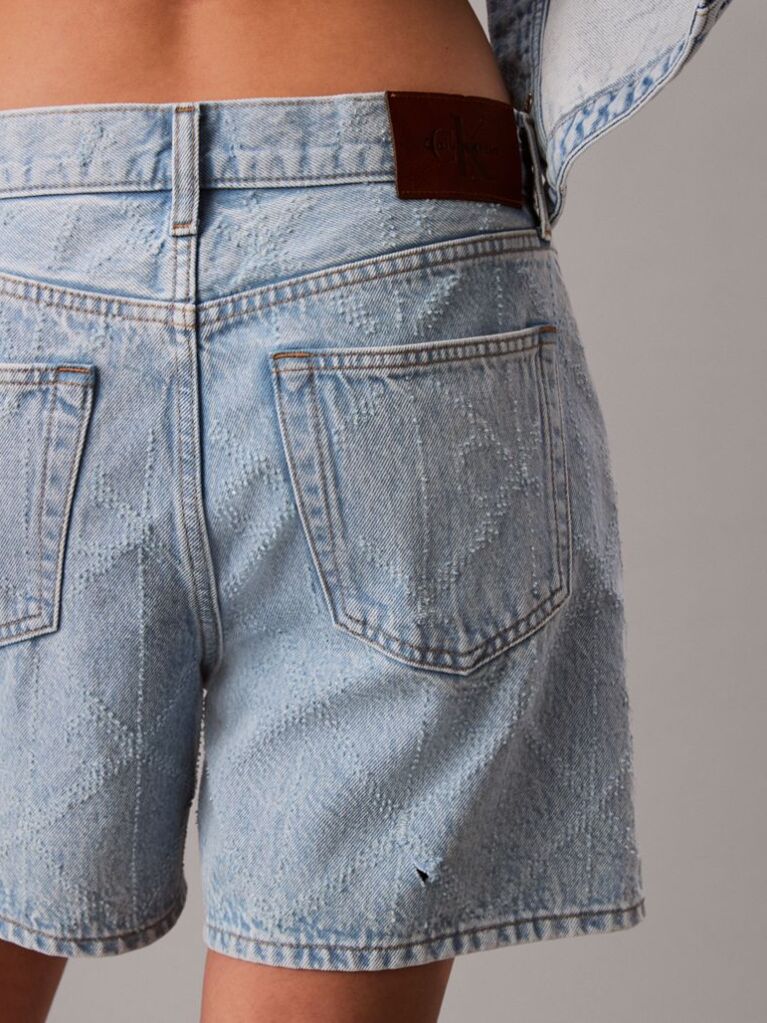 Denim Pantaloni Scurti Din Denim Needle-Punch  Femei