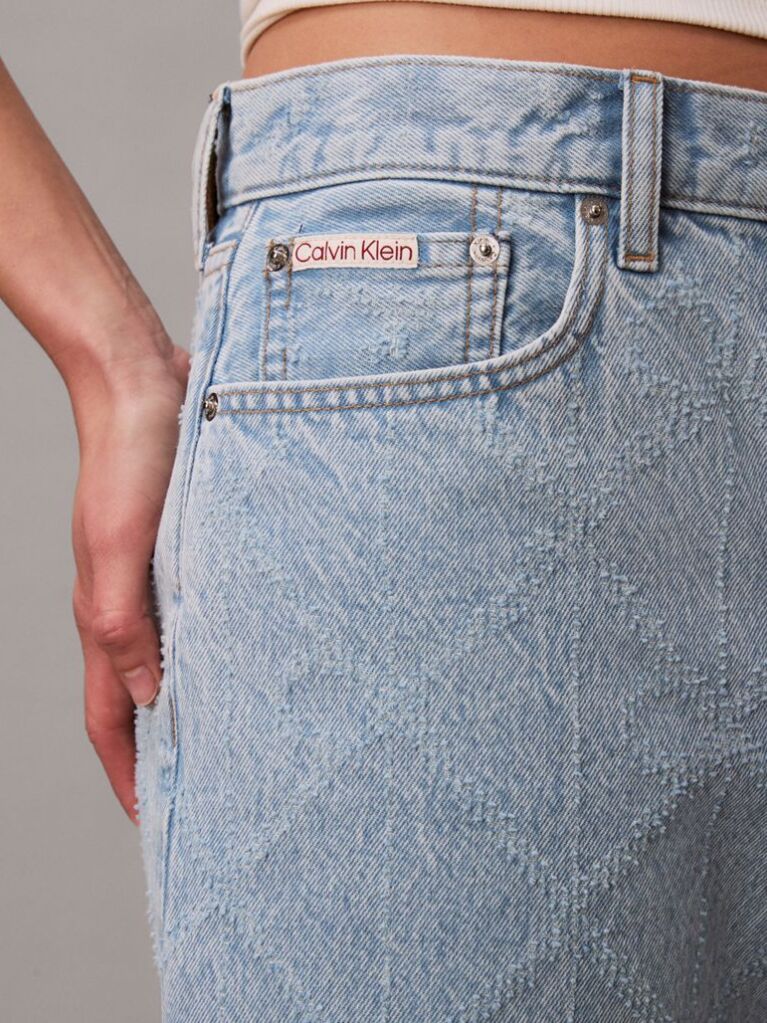 Denim Pantaloni Scurti Din Denim Needle-Punch  Femei