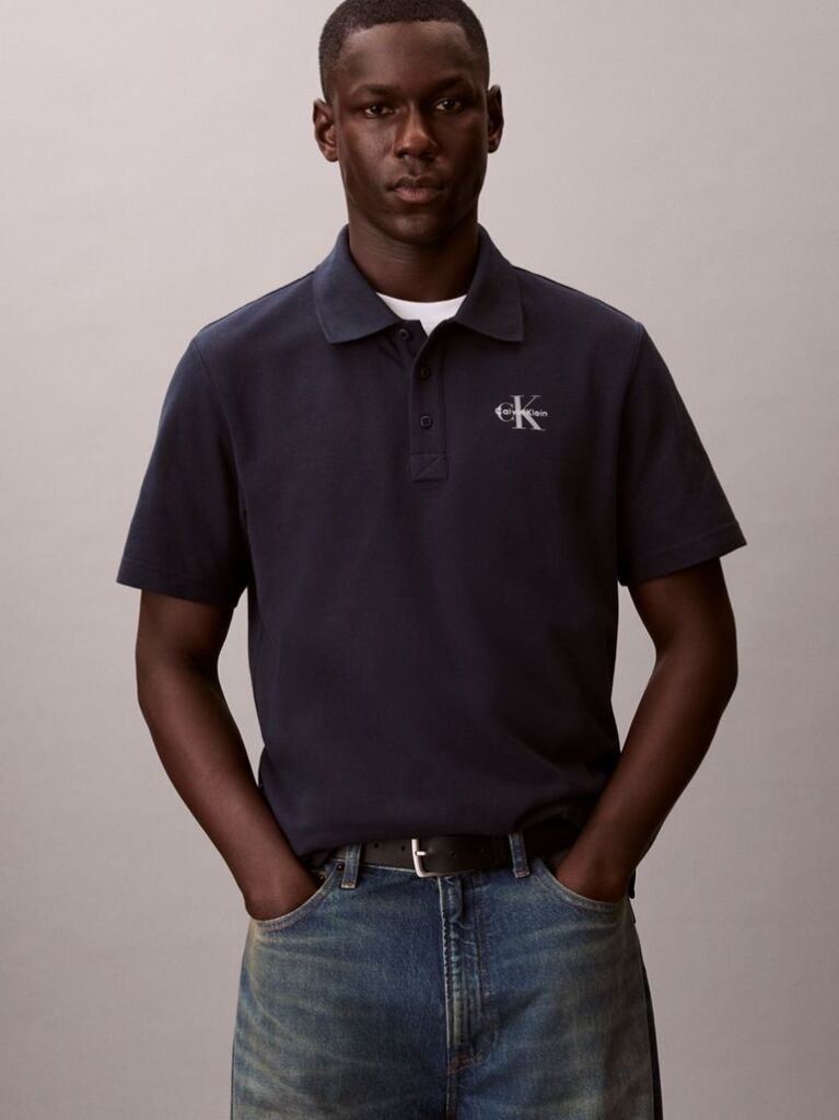 Albastru Tricou Polo Casual Monologo  Barbati