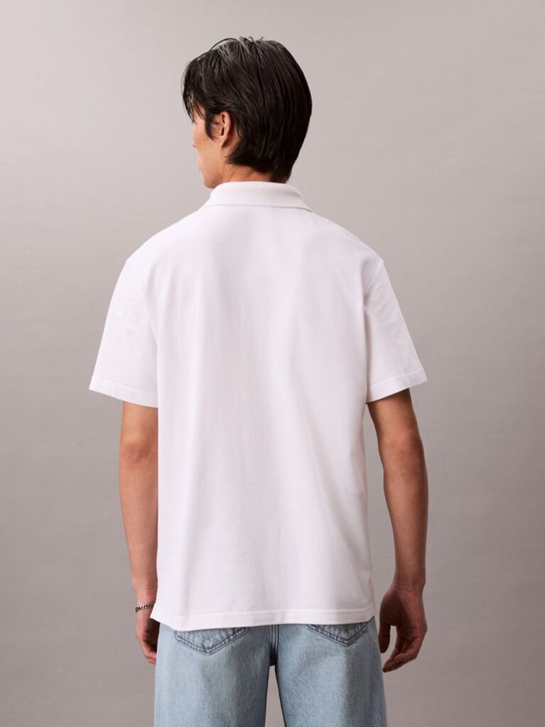Alb Tricou Polo Casual Monologo  Barbati